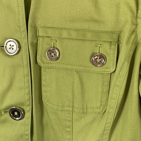Jones NY Sport Fall Stretch Women’s Size M Button Down Olive Green Jacket - Picture 9 of 16